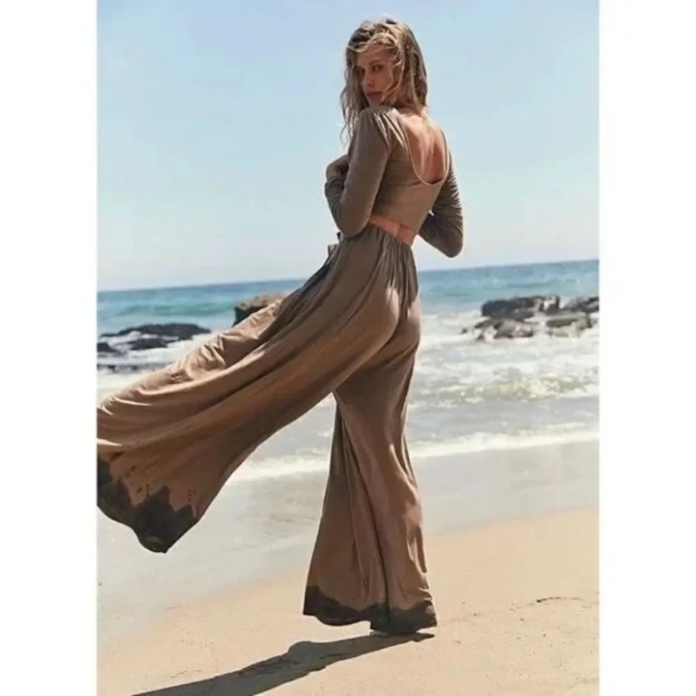 ✨Free People Beach Alia Crop Brown Size Large Top✨